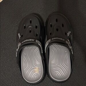 Black and Gray Classic Clogs